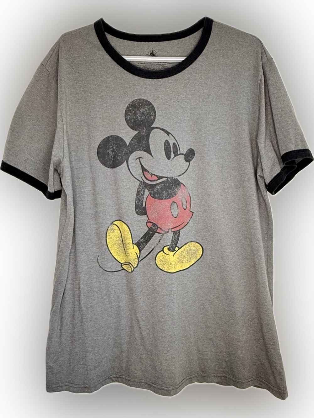 Disney Store Mickey Mouse Classic Adult Ringer T-Shirt Size XL